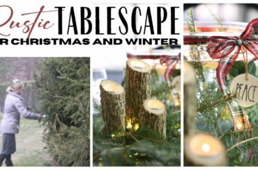 Natural Christmas Tablescape ~ Rustic Dining Ideas ~ Winter Tablescape Idea ~ Simple Table Decor