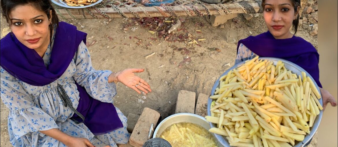 10 kg French fries | crispy French fries |potatoes recipe in village|mehwish cooking vlog