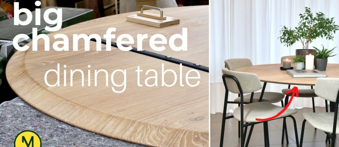 Modern ROUND DINING TABLE with a Chamfer Jig | woodworking