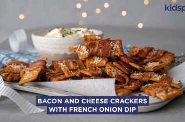 Bacon and Cheese Crackers with French Onion Dip | Kids’ Party Food | Kidspot