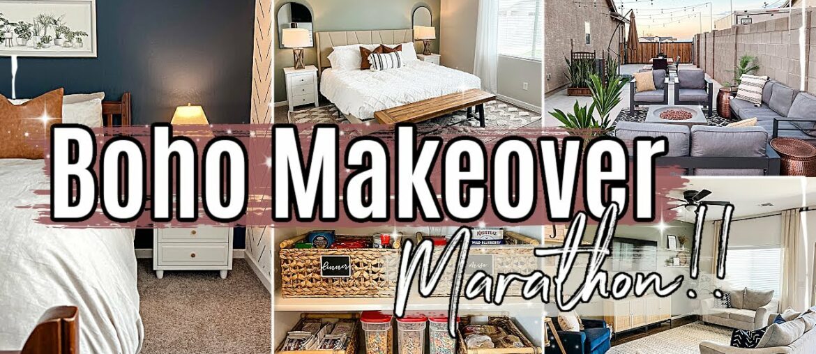 BOHO MAKEOVER MARATHON 2022 :: 2 BEDROOM TRANSFORMATIONS + LIVING ROOM, PANTRY & PATIO MAKEOVER