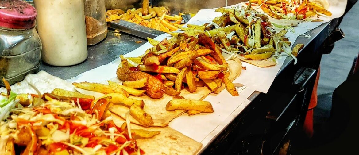 YUMMY MOUTHWATERING Afghan Style French Fries | Afghani Burger Recipe Street Food Pakistan