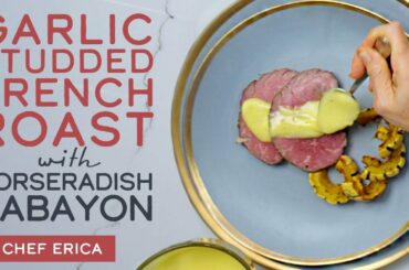 Garlic Studded French Roast with Horseradish Sabayon