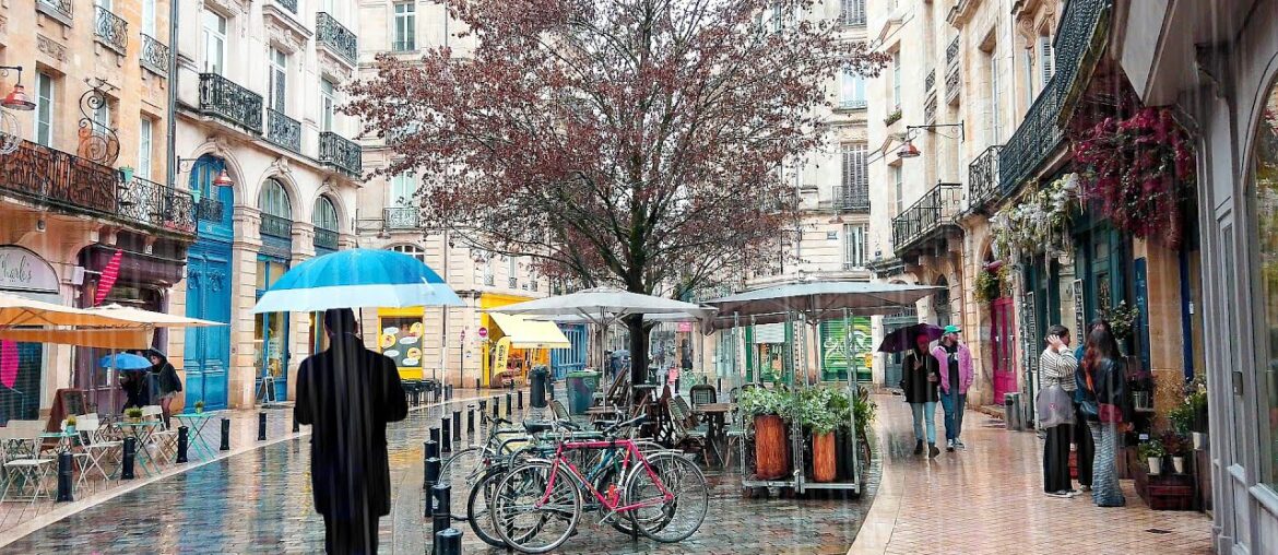 I walked the pretty French streets alone in the rain | ASMR Rain sounds for sleeping