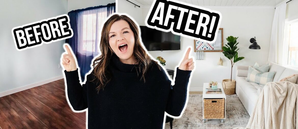 BEFORE & AFTER: My tiny living room got a BIG makeover!! | Tiny Cabin Airbnb Renovation BEFORE & AFTER: My tiny living room got a BIG makeover!! | Tiny Cabin Airbnb Renovation
