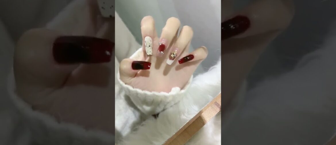 Wine red with French nail style makes difference | VK Wine red with French nail style makes difference | VK