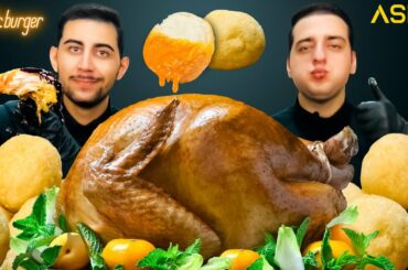 ASMR Turkey in red Sauce + Fried Rice + French Fries | eating sound & mukbang | Mr. Burger ASMR