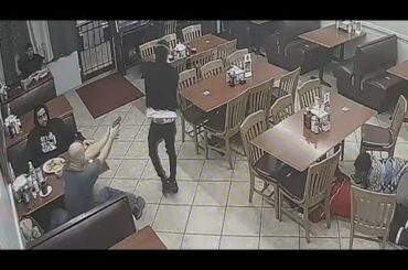 Raw video: Customer at taqueria shoots robber as he was leaving