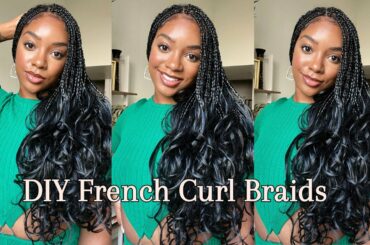 DIY FRENCH CURL BRAIDS + HOW TO KNOT ENDS | Ayya Luxury Braiding Hair | Chavi Allie