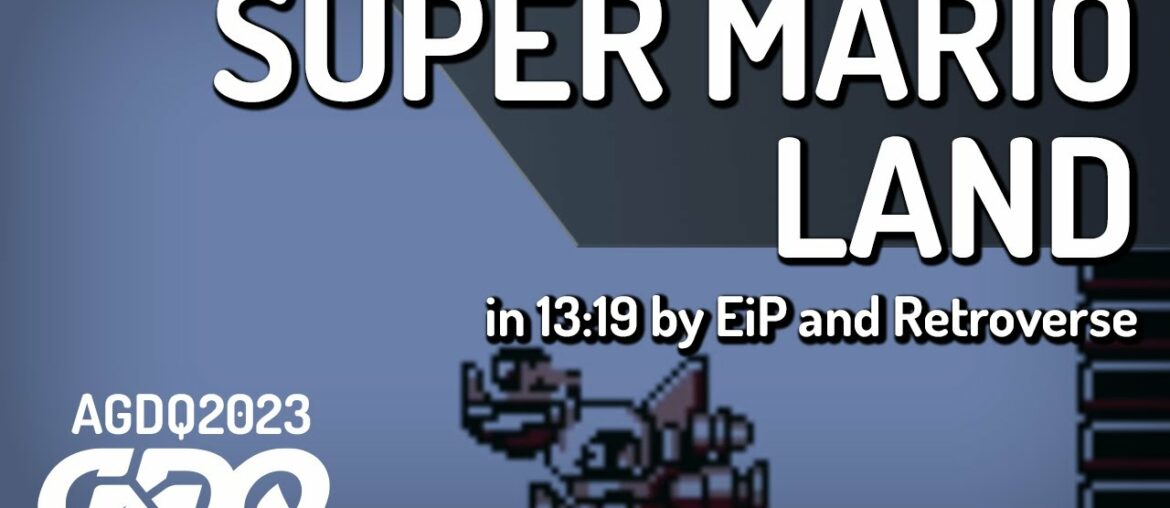Super Mario Land by EiP and Retroverse in 13:19 – Awesome Games Done Quick 2023 Super Mario Land by EiP and Retroverse in 13:19 - Awesome Games Done Quick 2023
