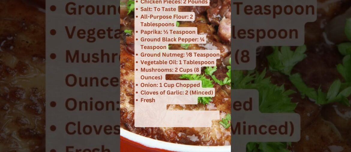 Diabetic recipe - Coq au Vin