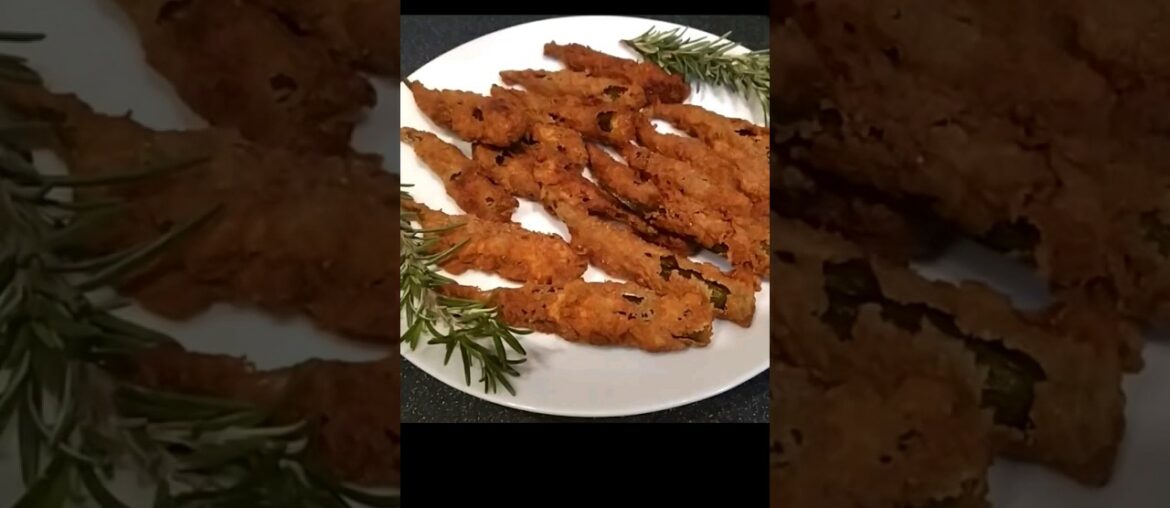 French fry okra/ ladies fingers#vegan #shorts #shortsfeed #food  #vegetarian  @simplyvego9622