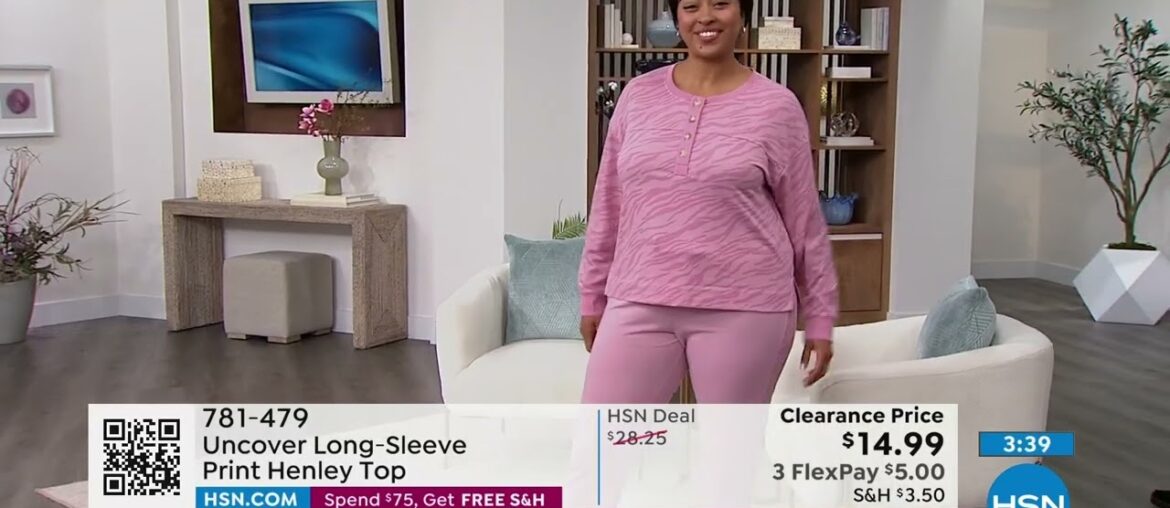 Uncover LongSleeve Print Henley Top Uncover LongSleeve Print Henley Top