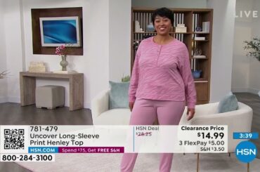 Uncover LongSleeve Print Henley Top