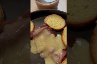 Boar’s Head London Broil and provolone with French bread lightly toasted in air fryer with Au Jus!