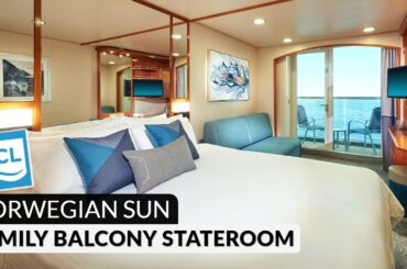 Norwegian Sun | Family Balcony Stateroom Tour & Review 4K | Category B4, B5