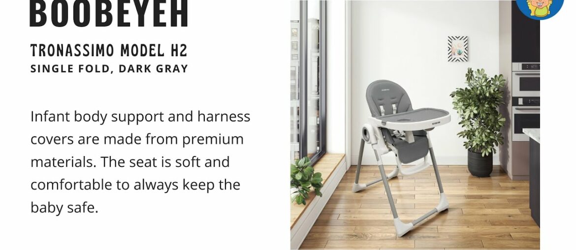 Boobeyeh, tronassimo model h2 foldable high baby dining chair for kids, dark grey @Bebeleloalaval Boobeyeh, tronassimo model h2 foldable high baby dining chair for kids, dark grey @Bebeleloalaval