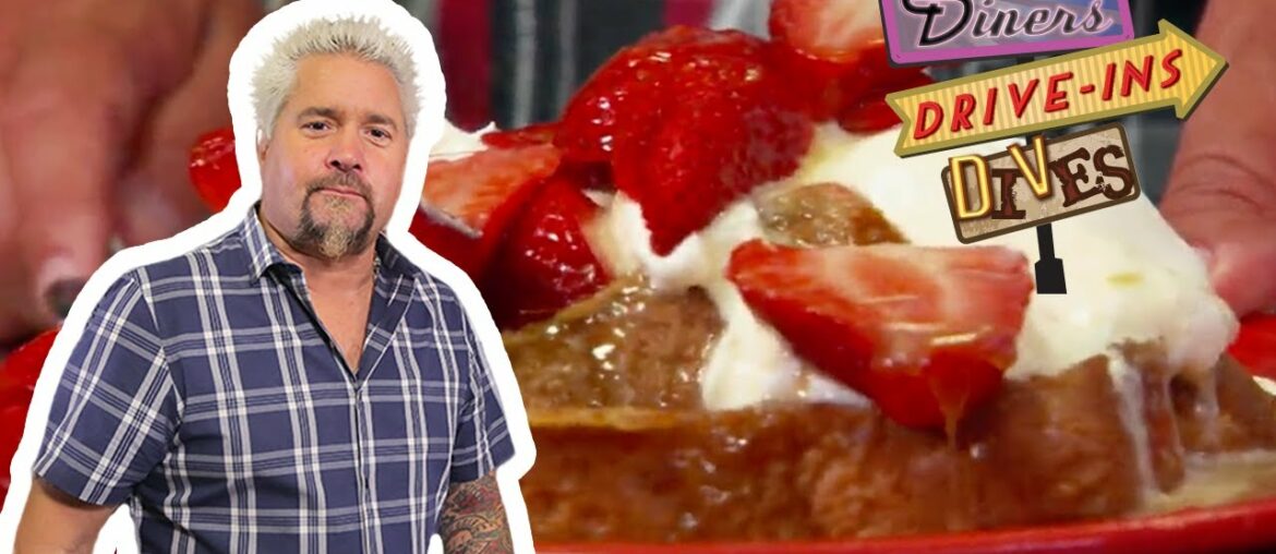 Guy Fieri Eats Creme Brulee French Toast in San Diego | Diners, Drive-Ins and Dives | Food Network Guy Fieri Eats Creme Brulee French Toast in San Diego | Diners, Drive-Ins and Dives | Food Network
