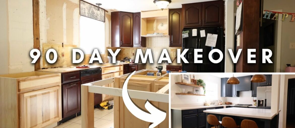 DIY EXTREME HOME MAKEOVER [90 Day Transformation!] // Kitchen, Living Room, Dining Room, Pantry!