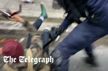 French protester needed testicle amputating after being struck by police during clash