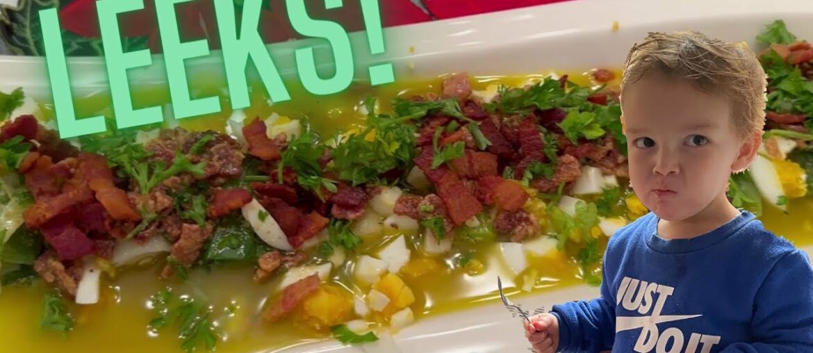 French Leeks Recipe With a Mustard-Bacon Vinaigrette
