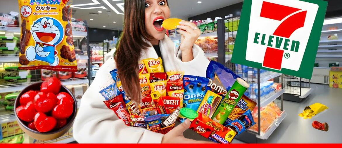 Eating only CONVENIENCE STORE FOODS (CVS) in JAPAN || White vs RED Food Challenge Eating only CONVENIENCE STORE FOODS (CVS) in JAPAN || White vs RED Food Challenge