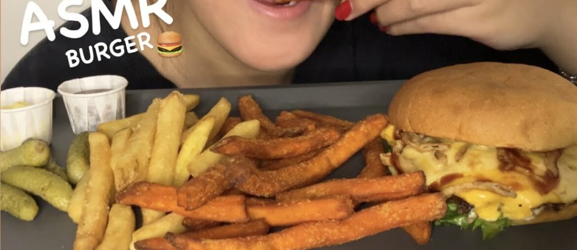 ASMR GOURMET BURGER WITH FRIES – Soft relaxing eating sounds, no talking ASMR GOURMET BURGER WITH FRIES - Soft relaxing eating sounds, no talking