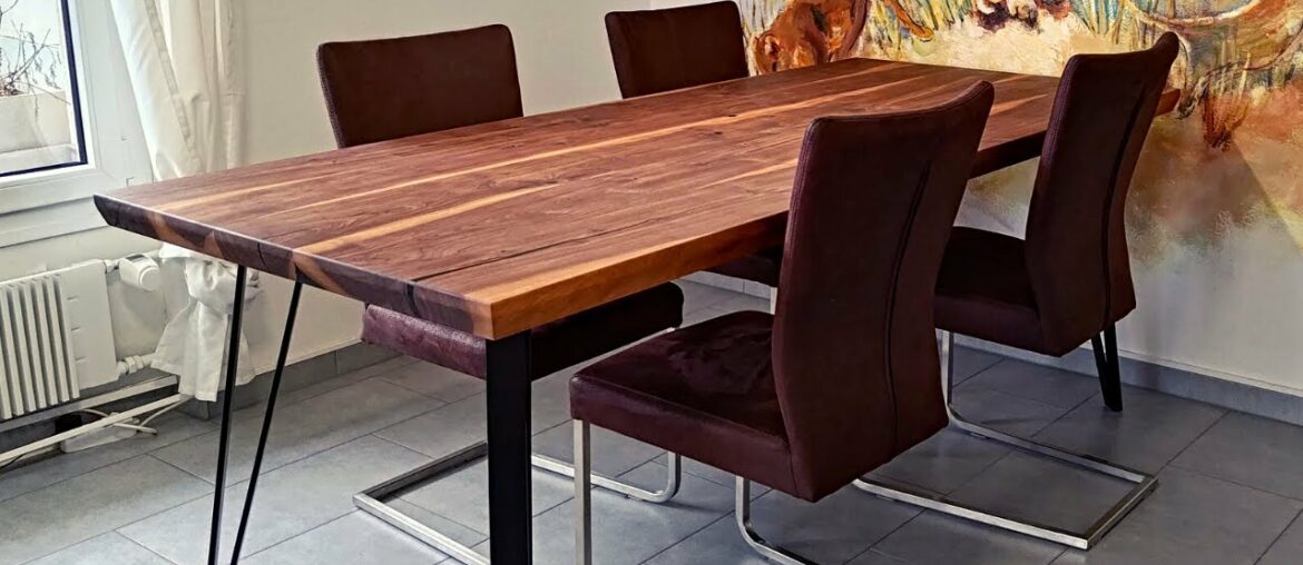 Large stylish Black Walnut dining table – Black Walnut #diningtable #blackwalnut #woodworking Large stylish Black Walnut dining table - Black Walnut #diningtable #blackwalnut #woodworking