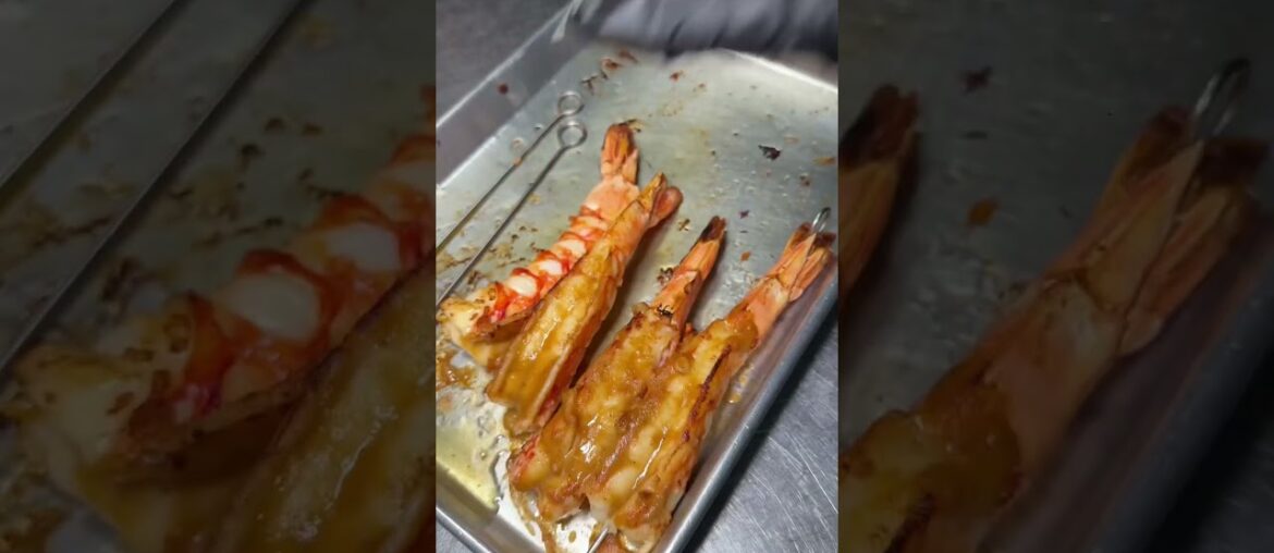 HUGE SHRIMP!! Partage is the best French restaurant off the Strip in Las Vegas