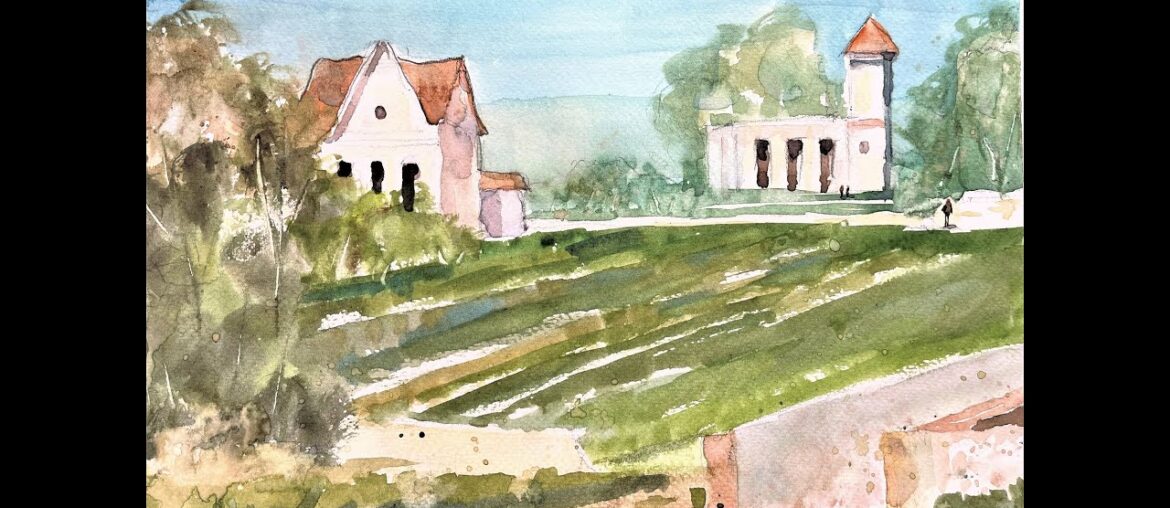 BEGINNERS Easy French Vinyard Landscape Watercolor Painting! with Chris Petri