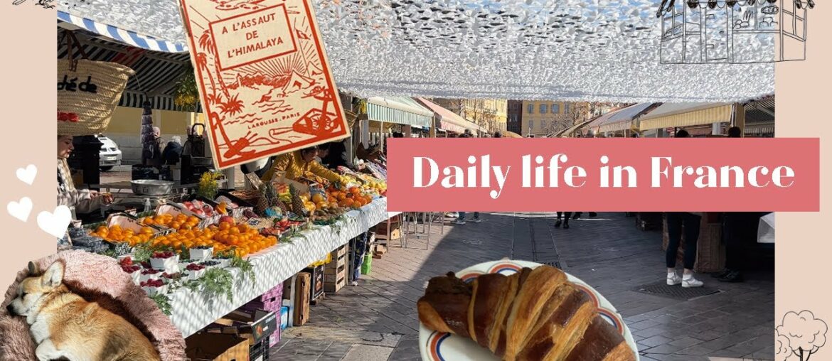 Real daily life in the south of France + book market, cafe, dining out with friends, house chores.