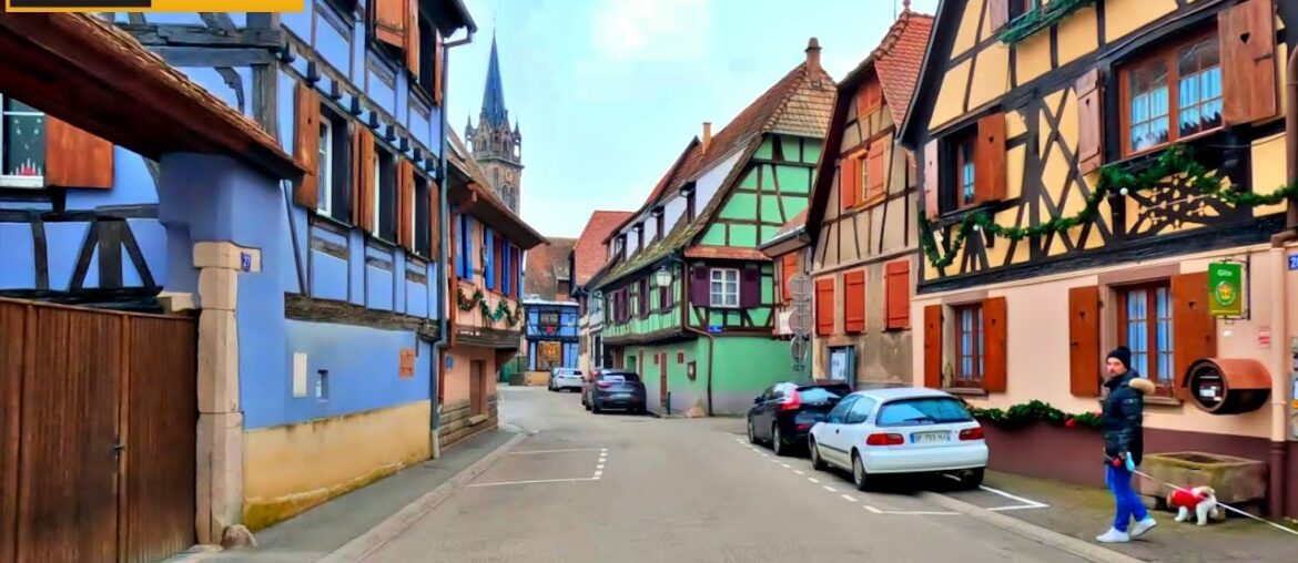 Driving in Alsace - French Village | Narrow Streets & Half Timbered houses | Drive Through [4K HDR]