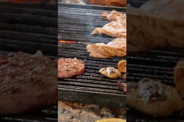 Open Fire French BBQ Barbecue Meat Restaurant in France