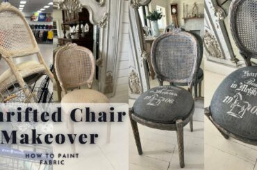 How to paint upholstery fabric - thrift store chair gets French country makeover