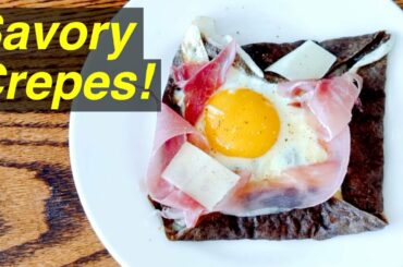 Galette Bretonne (French Buckwheat Crepes) with Ham, Cheese, & Egg
