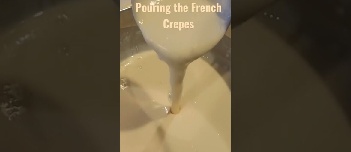 Pouring the French Crepes for Sunday Breakfast