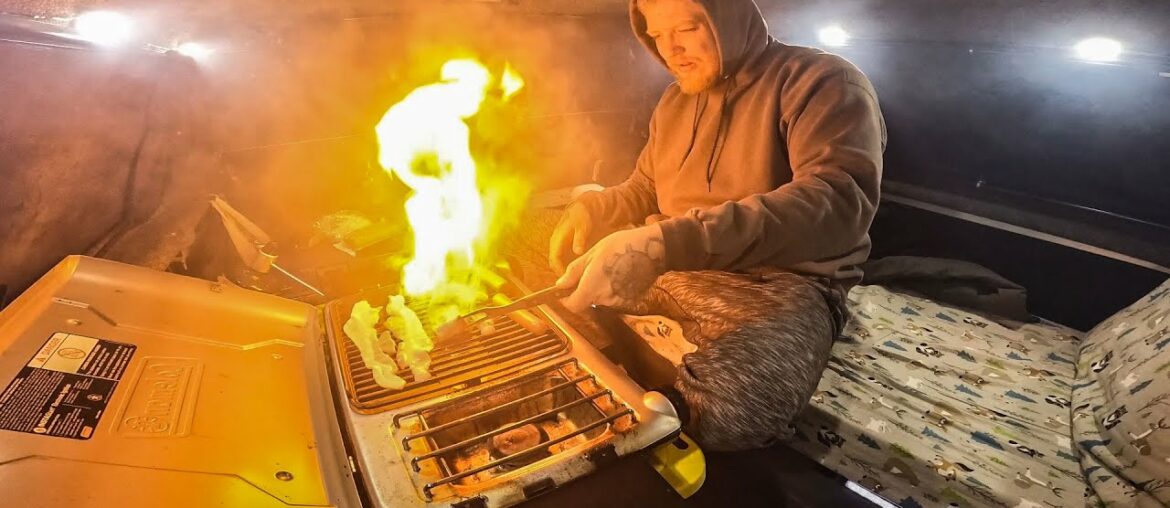 Grilling Gourmet Glizzies In My Truck Camper