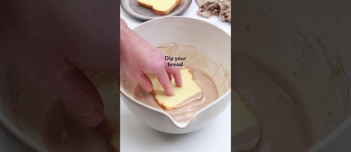 High Protein French Toast topped with Chocolate Hazelnut Protein Spread! Easy Recipe! #shorts