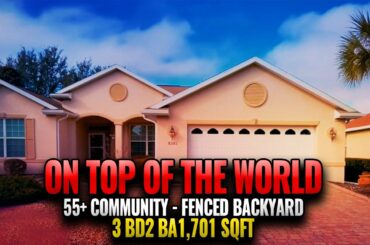 55+ Community In Ocala, Florida | On Top Of The World | 3 Bed 2 Bath Fenced Yard!