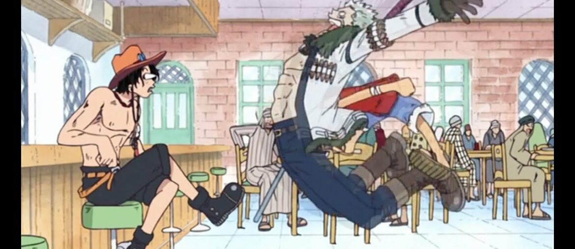 One Piece English Subbed - Luffy, Ace, and Smoker in a Restaurant