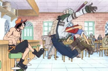 One Piece English Subbed - Luffy, Ace, and Smoker in a Restaurant