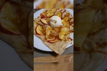 French #crepes #flambe  with #caramelized #apple  and #icecream. #dessert #gourmet #food