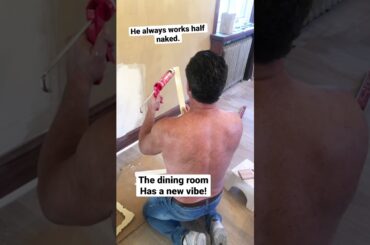 Redo the dining room. French country vibe. Hubby works half naked and I’m digging it . #elegant.