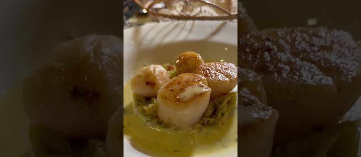 Coquilles Saint-Jacques, sea scallops, leek, bacon, beurre blanc sauce 2023
