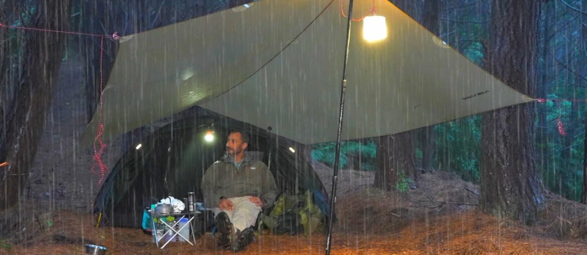 Camping in Heavy Rain – Pine Forest Camping in Heavy Rain - Pine Forest