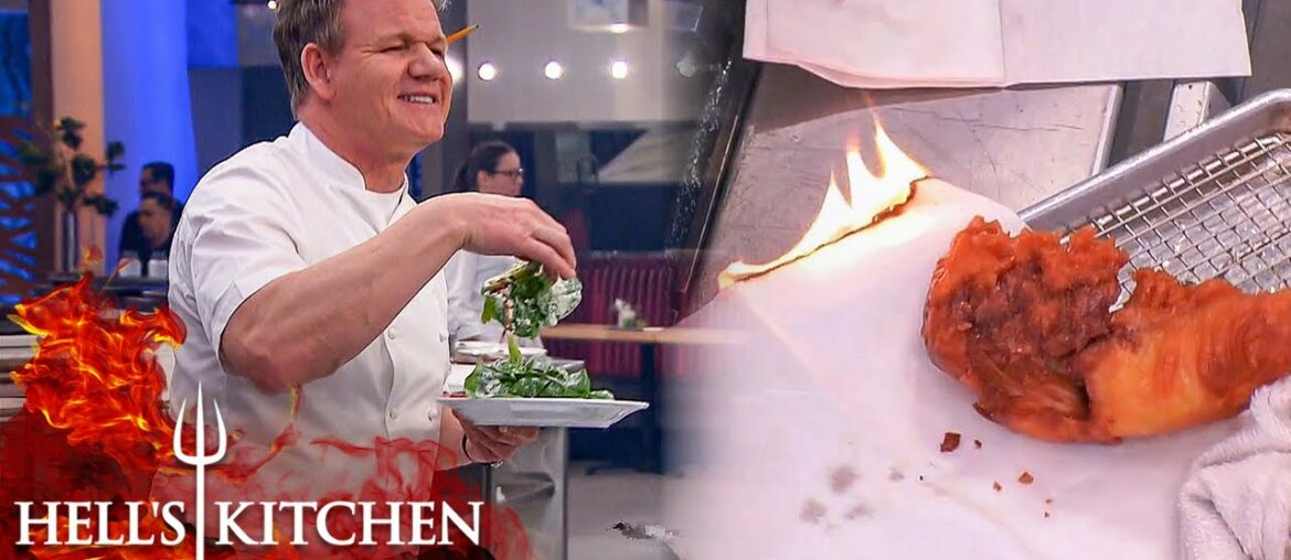 Chefs Serve Marines Soggy Salad and Flaming Chicken | Hell's Kitchen Chefs Serve Marines Soggy Salad and Flaming Chicken | Hell's Kitchen