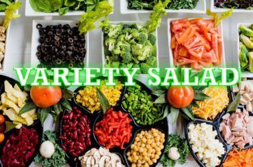 Variety salad photos with happy movie music mix