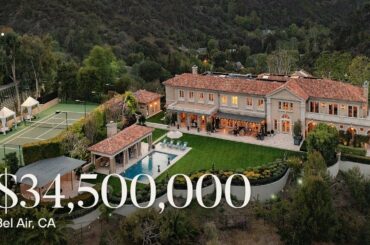 Gated Bel Air Villa by Oscar Shamamian  |  $34,500,000  |  10702 Levico Way