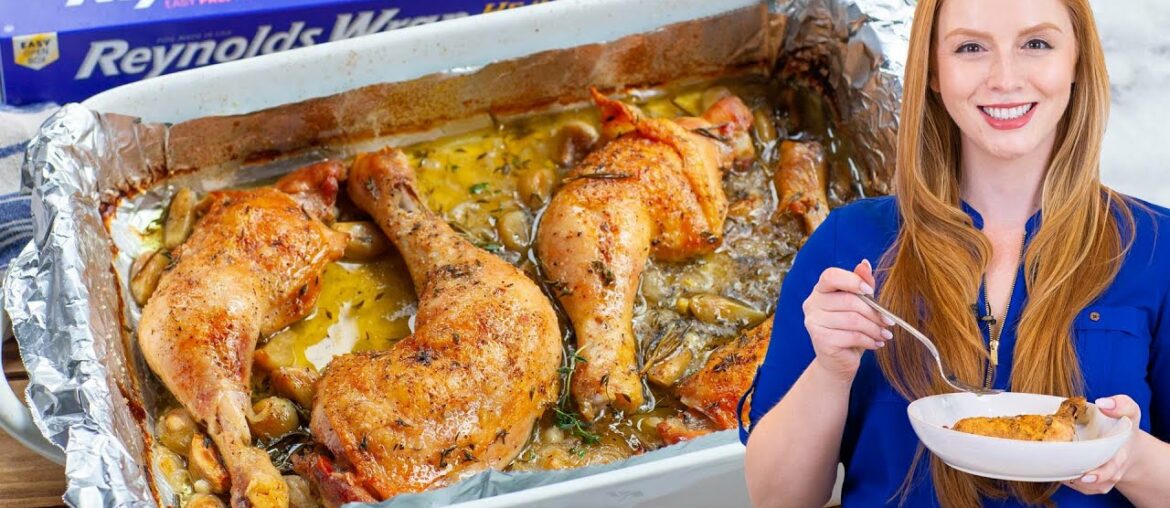 Easy, Roasted French Garlic Chicken Recipe with Reynolds Wrap Easy, Roasted French Garlic Chicken Recipe with Reynolds Wrap