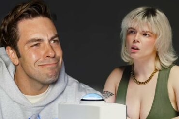 woman takes over the button